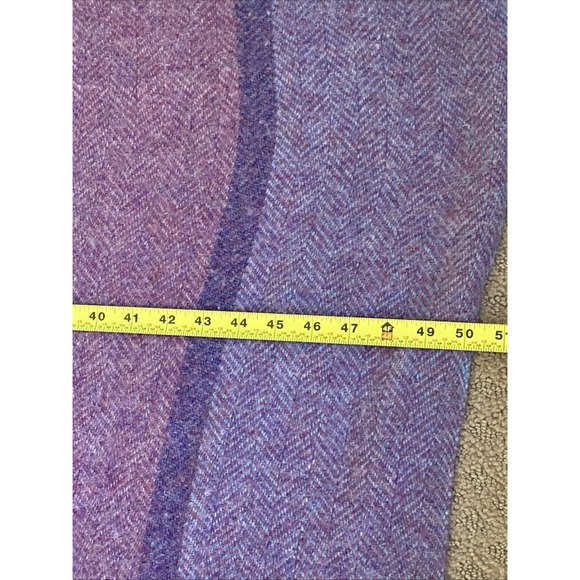 Vtg Avoca Handweavers Pink Purple Blue Plaid Irish Wool Blanket 67x50 Cottage - Picture 4 of 5
